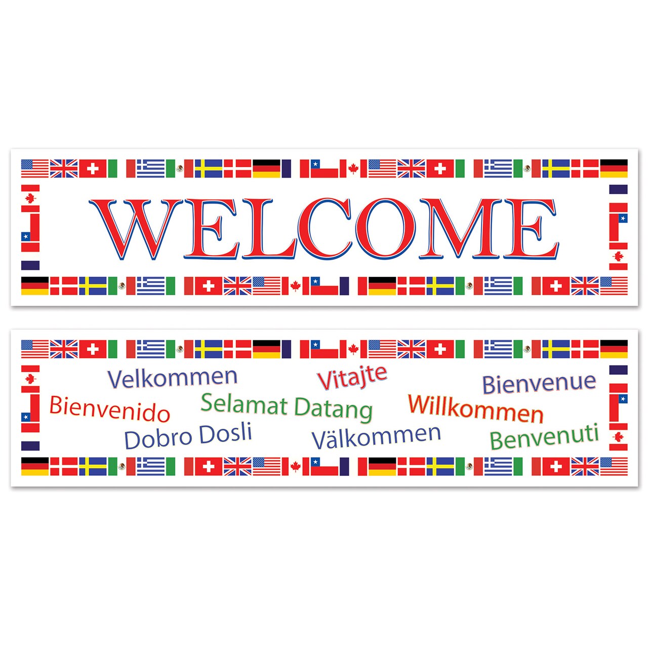 Beistle 15in. x 5Feet International Welcome Banners - 12 Pack